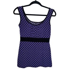 Y2K Maurice's Babydoll Milkmaid Tank Top Purple Black 00s clubbing going out S